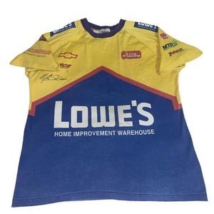 Vintage Mike Skinner Nascar All‎ Over Print Shirt 90s Lowes Racing Tee NASCAR XL